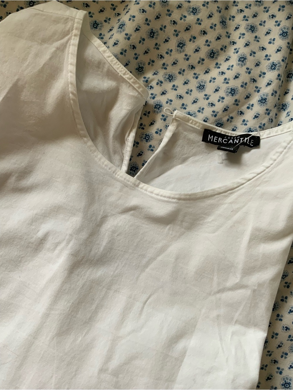 J.Crew Mercantile Crisp White Mid-Length Ruffle Sleeve Top - Picture 5 of 6